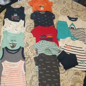 14 pc lot of Carter's size 3M baby boy clothes